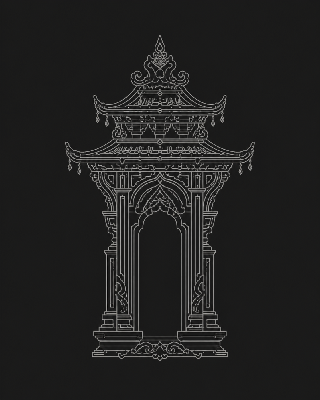 Paired-eave doorway