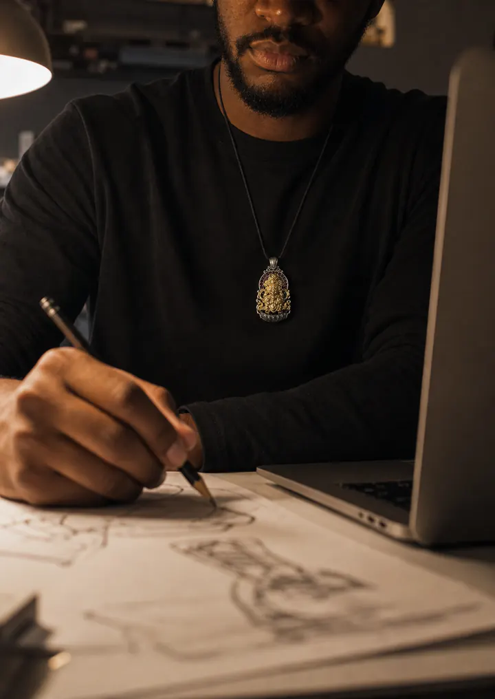 SEVAIN community wearing D1007-S Zakiram Pendant